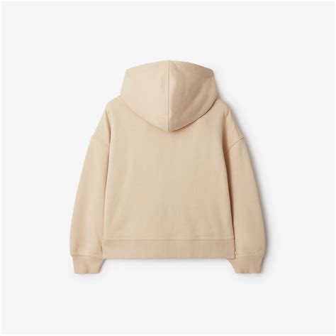 Check Label Cotton Zip Hoodie in Calico 